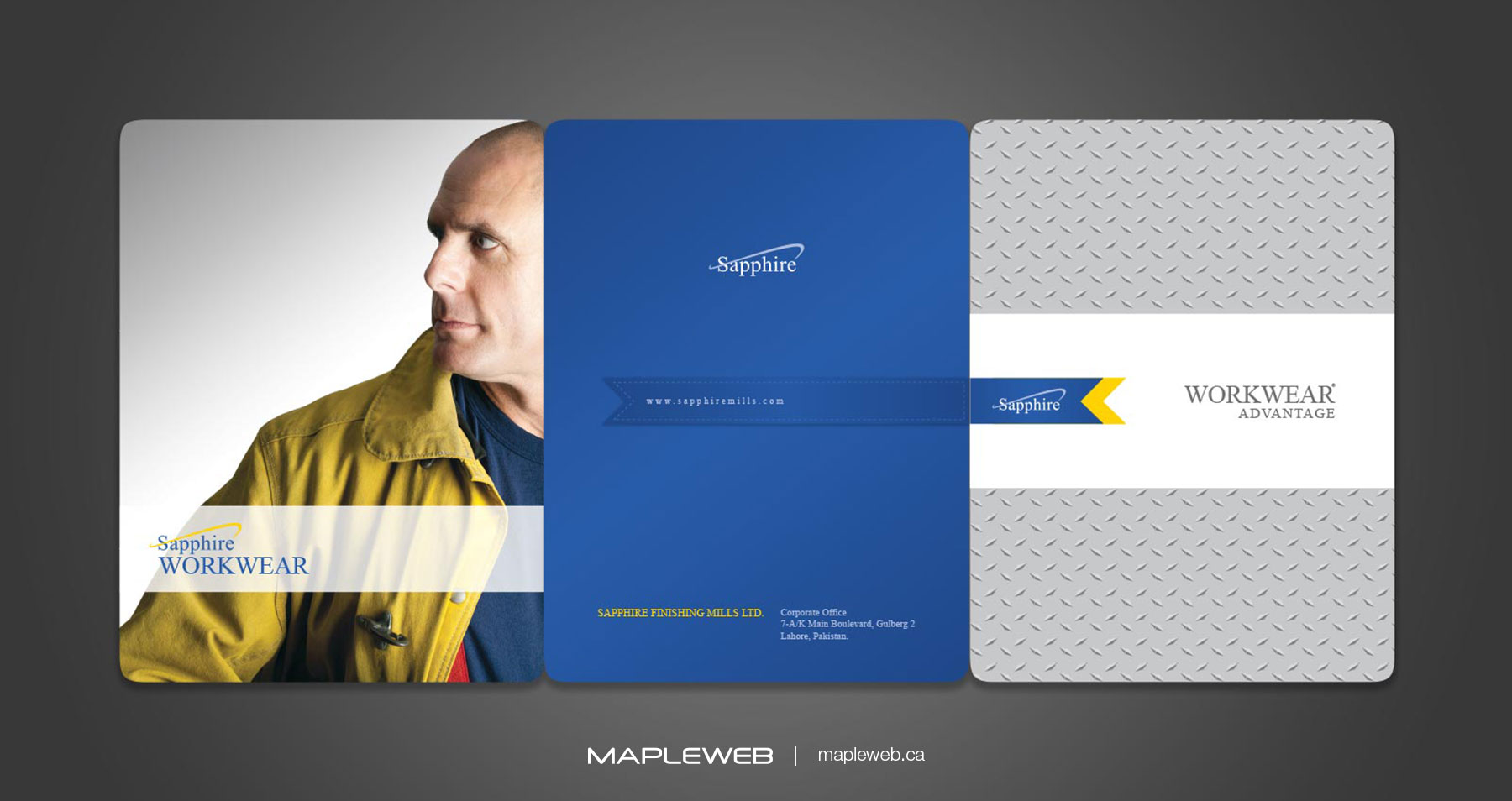 Sapphire Tri Fold Brochure Brand design by Mapleweb